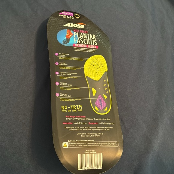 Avia plantar fasciitis orthotic insole - Picture 3 of 3